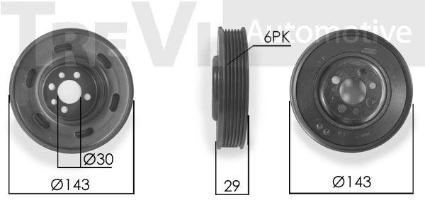 TREVI AUTOMOTIVE Hihnapyörä, kampiakseli PC1175